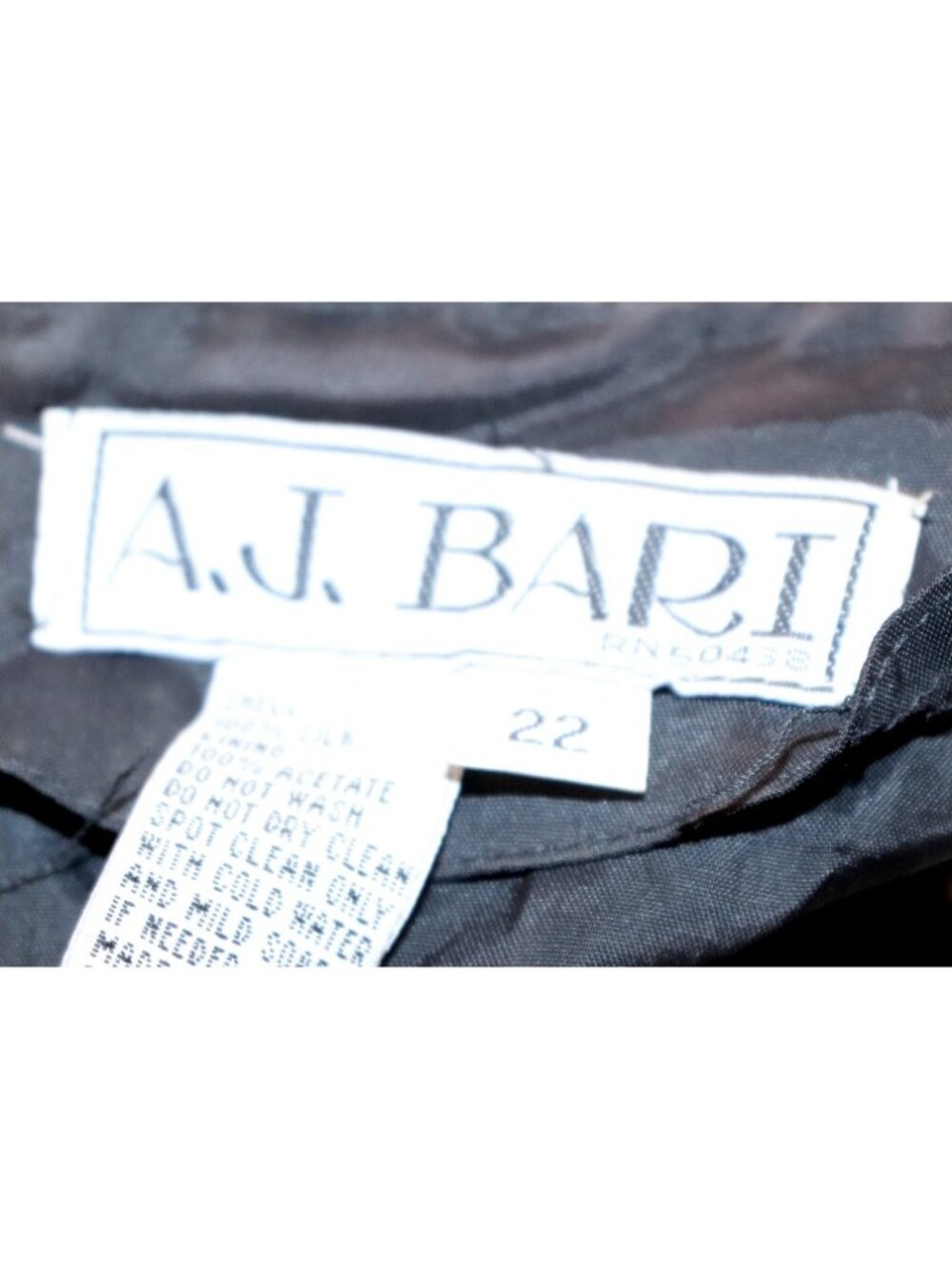 Vintage A.J. Bari Black Embellished Square Neck S/S Formal Dress Size 22 GUC - Picture 11 of 11
